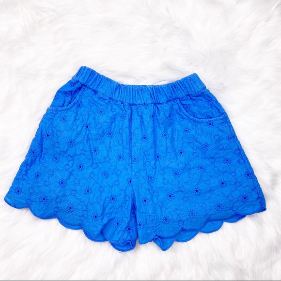 Mini Boden Other - Mini Boden Blue Eyelet Shorts Size 5